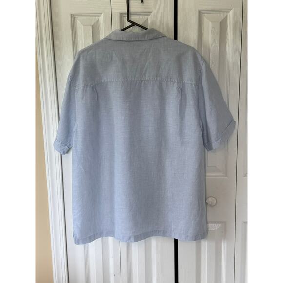 Cubavera Linen Guayabera Shirt Light Blue Men's L - Picture 4 of 8